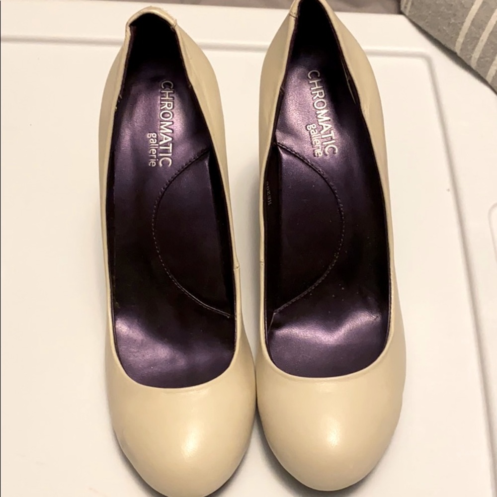Tan high heels